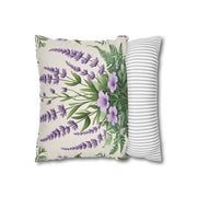 Timeless Fern & Lavender Bloom Pillowcase Elegant Pastel Botanical Home Decor