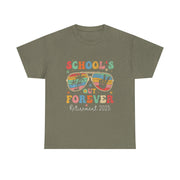 School's Out Forever Retired Teacher 2025 Groovy Retirement T-Shirt Unisex Gift