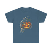 Skeleton Hand Pumpkin Halloween T-Shirt - Unisex Apparel