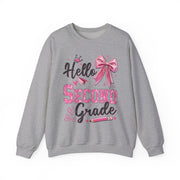 Hello Second Grade First Day Of School Teacher Sweatshirt Coquette Style Gift for Her