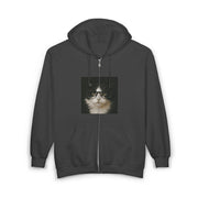 Vintage Wacky Cat Meme Zip Hoodie 90s Style Gift for Fans