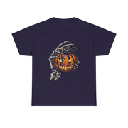 Skeleton Hand Pumpkin Halloween T-Shirt - Unisex Apparel