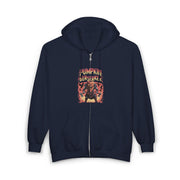 Halloween Norse Berserker Zip Hoodie - Nordic Mythology Pumpkin