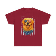 Retro American Flag Golden Retriever 4th Of July T-Shirt Unisex Gift
