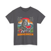 Funny Summerween Skeleton Tropical Beach Unisex T-Shirt