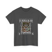 Funny Cat Meme T-Shirt Tummy Ache Survivor Gift for Unisex