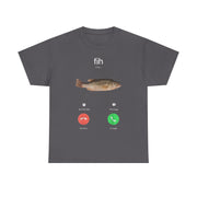 Fish Calling T-Shirt – Funny Incoming Call Graphic Tee for Fishermen and Fishing Lovers with Humor