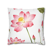 Elegant White Flower Botanical Pillow Case Gift for Her