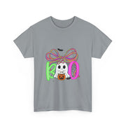 Coquette Bow Lace Boo Ghost Halloween T-Shirt for Women
