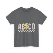 ABCD Rock Graphic T-Shirt – Fun Back to School Tee with Bold Letters for Boys, Girls & Teachers in Class