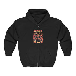 Halloween Norse Berserker Zip Hoodie - Nordic Mythology Pumpkin
