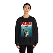 Humorous Cat Chasing Mouse PAWS Parody Sweatshirt  Funny Gift for Fans