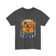 American Flag Golden Retriever 4th of July T-Shirt - Unisex Apparel