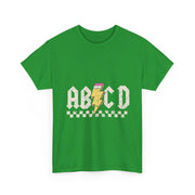 ABCD Rock Graphic T-Shirt – Fun Back to School Tee with Bold Letters for Boys, Girls & Teachers in Class