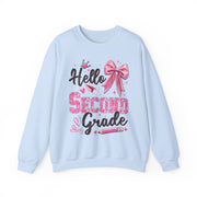 Hello Second Grade First Day Of School Teacher Sweatshirt Coquette Style Gift for Her