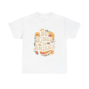 Retro Floral 70s T-Shirt for Women - No King in American Democracy