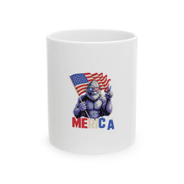 Bigfoot Merica Patriotic 4th of July Mug - Unisex