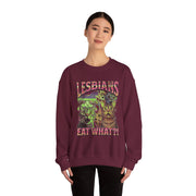 Lesbians Eat What Funny Cat Pun LGBTQ Pride Sweatshirt Unisex Apparel
