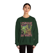 Lesbians Eat What Funny Cat Pun LGBTQ Pride Sweatshirt Unisex Apparel