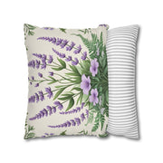 Timeless Fern & Lavender Bloom Pillowcase Elegant Pastel Botanical Home Decor