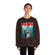 Humorous Cat Chasing Mouse PAWS Parody Sweatshirt  Funny Gift for Fans