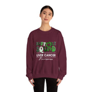 Groovy Support Squad Green Ribbon Liver Cancer Awareness Sweatshirt Unisex Gift