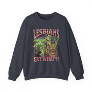 Lesbians Eat What Funny Cat Pun LGBTQ Pride Sweatshirt Unisex Apparel