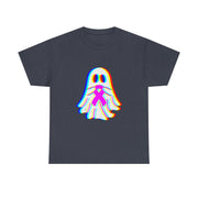 Trippy Vaporwave Boo Ghost Halloween Breast Cancer Awareness Tank Top - Unisex Apparel