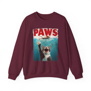 Humorous Cat Chasing Mouse PAWS Parody Sweatshirt  Funny Gift for Fans