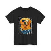 American Flag Golden Retriever 4th of July T-Shirt - Unisex Apparel