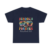 School's Out Forever Retired Teacher 2025 Groovy Retirement T-Shirt Unisex Gift