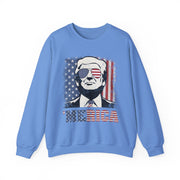 'MERICA Trump Sweatshirt Funny 4th Of July American Flag Unisex Gift