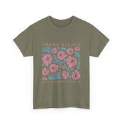 Trans Rights Are Human Rights LGBTQ Pride Transgender Floral T-Shirt  Unisex Apparel