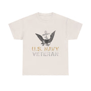 U.S. Navy Veteran T-Shirt – Bold Military Pride Tee with American Flag Graphic for Veterans and Patriotic Men
