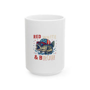 Patriotic Red White & Bruh America Fish Fishing 4th Of July Mug