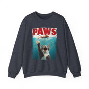 Humorous Cat Chasing Mouse PAWS Parody Sweatshirt  Funny Gift for Fans