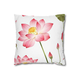 Elegant White Flower Botanical Pillow Case Gift for Her