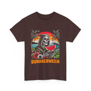 Funny Summerween Skeleton Tropical Beach Unisex T-Shirt