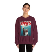 Humorous Cat Chasing Mouse PAWS Parody Sweatshirt  Funny Gift for Fans