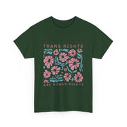 Trans Rights Are Human Rights LGBTQ Pride Transgender Floral T-Shirt  Unisex Apparel