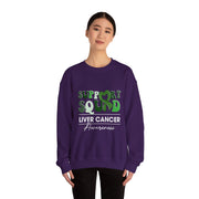 Groovy Support Squad Green Ribbon Liver Cancer Awareness Sweatshirt Unisex Gift