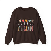 Hello 4th Grade Back To School Sweatshirt - Fourth Grade Vibes Heart Love Unisex Gift