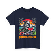 Funny Summerween Skeleton Tropical Beach Unisex T-Shirt