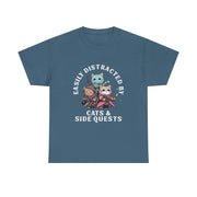 Funny Cats Side Quest Distracted Tabletop T-Shirt - Gift for Dad