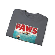 Humorous Cat Chasing Mouse PAWS Parody Sweatshirt  Funny Gift for Fans