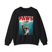 Humorous Cat Chasing Mouse PAWS Parody Sweatshirt  Funny Gift for Fans