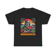 Funny Summerween Skeleton Tropical Beach Unisex T-Shirt