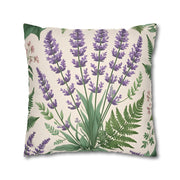 Classic Botanical Lavender & Fern Pillowcase for Home Decor