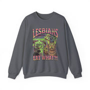 Lesbians Eat What Funny Cat Pun LGBTQ Pride Sweatshirt Unisex Apparel