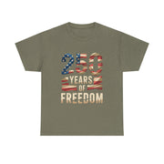 250 Years of Freedom Patriotic USA American Flag T-Shirt - Unisex Apparel